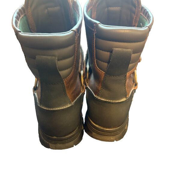 Polo Ralph Lauren Boots Conquest Hi III Mens 13D Brown Zip Leather Mid Calf - Picture 5 of 7